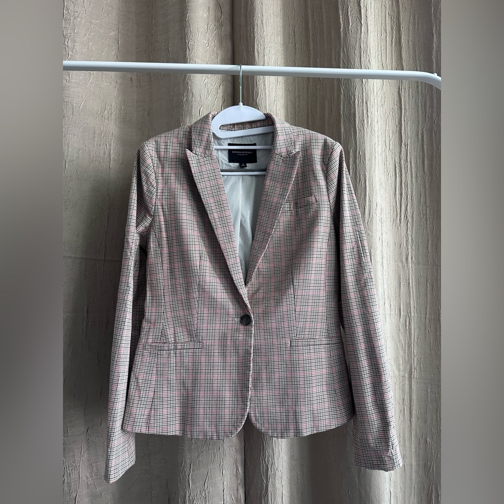 J. Crew gingham patterned blazer classic fit